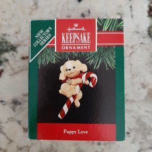 NIB Puppy Love 1991 Hallmark Keepsake Ornament #1 in Series Vintage Mint